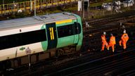 Engineers work on a derailed train at Selhurst train depot south-east London. A "do not travel" alert has been issued by the UK's largest railway franchise urging passengers not to travel on Wednesday morning because of "multiple incidents". Issues include a train derailment inside a depot in Selhurst, south-east London, and a fault with the signalling system between London Blackfriars and Norwood Junction. Picture date: Wednesday February 4, 2026. PA Photo. Photo credit should read: Jordan Pettitt/PA Wire