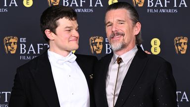 Aramayo and Ethan Hawke after the ceremony. Image: BAFTA