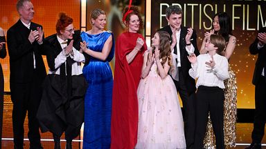 The cast and crew of Hamnet accept the BAFTA for Outstanding British Film. Image: Stuart Wilson/Getty Images for BAFTA