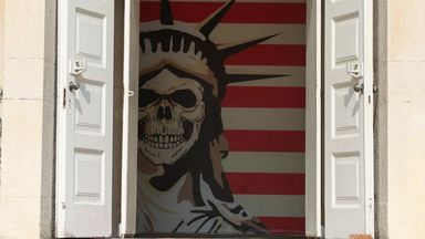 An anti-American mural at the former US embassy in Tehran. Photo: Reuters