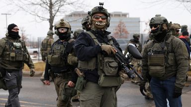 Homeland Security officers on patrol in Minneapolis. Photo: Reuters