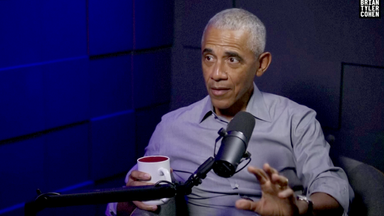 Mr. Obama appears on Brian Tyler Cohen's podcast. Photo: Brian Tyler Cohen