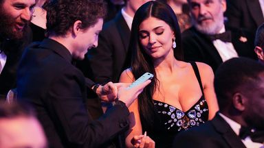 Timothée Chalamet and Kylie Jenner in the audience. Photo: Scott Garfitt/BAFTA via Getty Images