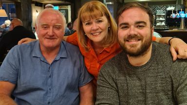 Elena Walsh (centre) with her husband and son. Photo: PA