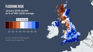 Northern Ireland and parts of England have their wettest January on record