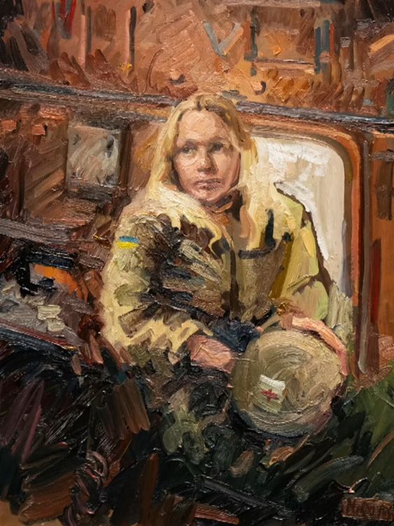 Ukraynalı doktor Viktoriia Honcharuk'un Max Denison-Pender tarafından boyandığı hali. Resim: Max Denison-Pender