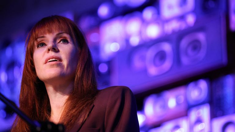 Angela Rayner delivers a keynote speech at the Night Time Economy Summit in Liverpool. Pic: Reuters