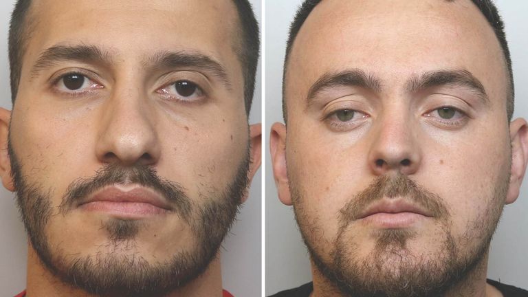 Denis Puka, 28, and Erisjan Laska, 29,  equipped themselves with masks, tools and walkie-talkies to commit a spree of break-ins. Pic: PA