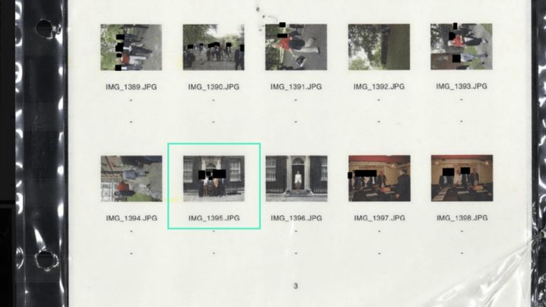 Thumbnails show snapshot of Bill Clinton in London, one picture outside Number 10. Pic: DOJ