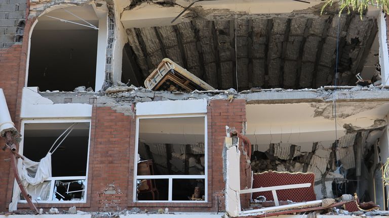 A destroyed apartment after an explosion in Bandar Abbas, Iran. Pic: AP