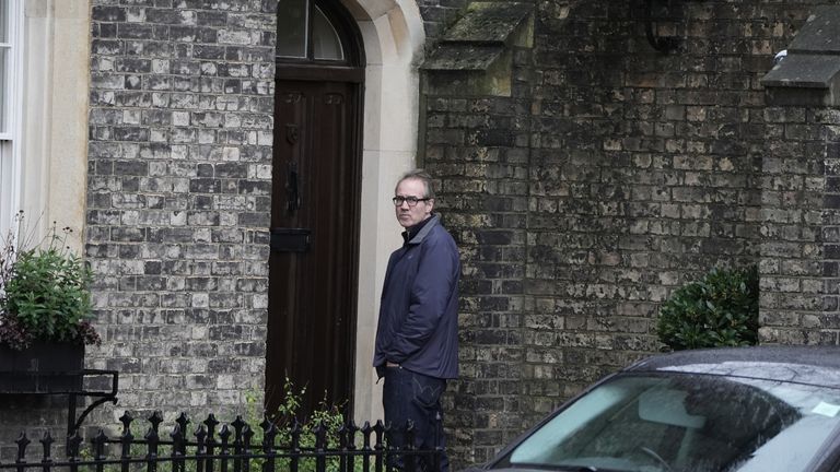 Adrian Darbishire KC pictured outside Lord Mandelson's home in London on Saturday. Pic: PA