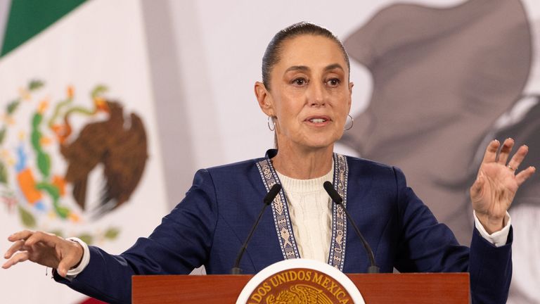 Claudia Sheinbaum criticised so called 'kingpin' anti-drug policies. Pic: Reuters