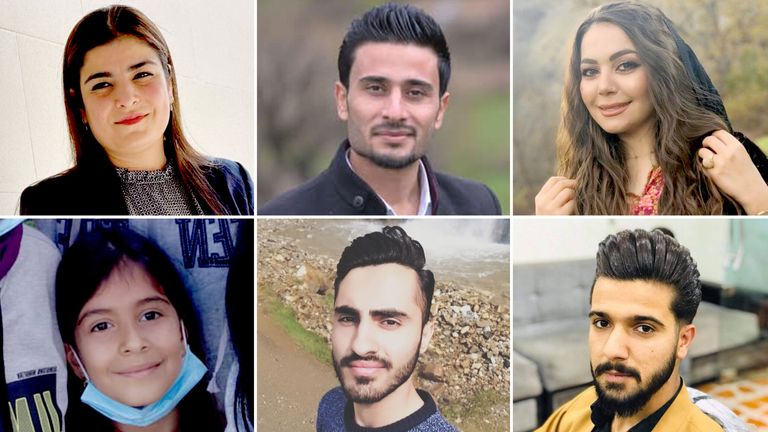 (Clockwise) Mhabad Ahmad Ali, Shakar Ali Pirot, Baran Nouri Mohammedameen, Zanyar Mustafa Mina, Sirwan Alipour and Hasti Hussein.
