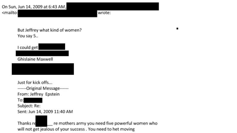 Ferguson suggests Ghislaine Maxwell as a potential candidate to act as one of five public faces of Mothers Army.