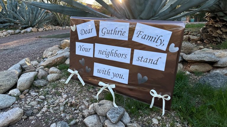 Neighbours of Nancy Guthrie show support for the family. Pic: AP
