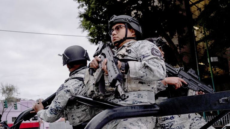 Special units of the Mexican National Guard. Pic: AP