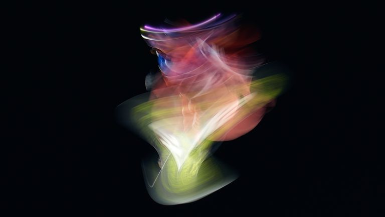 Canada's Cameron Spalding gets plenty of exposure at the men's snowboard Big Air qualifications. Pic: AP
