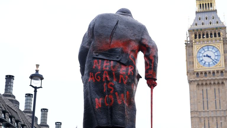 Man charged over graffiti on Sir Winston Churchill statue in Parliament Square