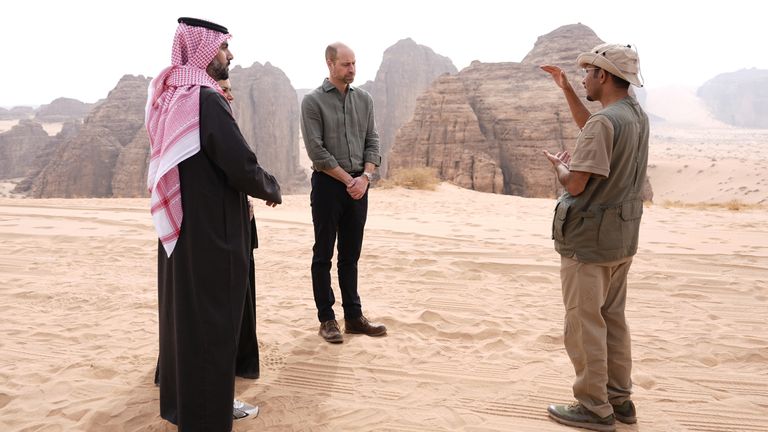 William visited the Sharaan Nature Reserve in Al Ula. Pics: PA