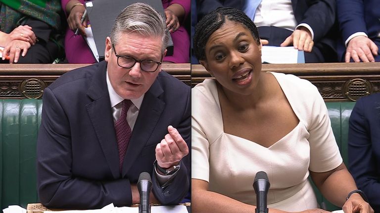 Sir Keir Starmer and Kemi Badenoch clash at PMQs