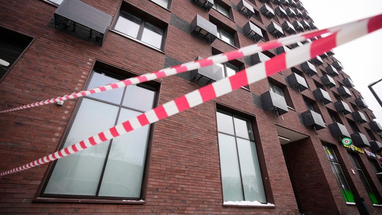 Vista do prédio onde o tenente-general Alexeyev foi baleado. Foto: AP