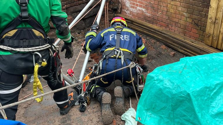 The man was rescued by the emergency services. Pic: Staffordshire Fire and Rescue Service
