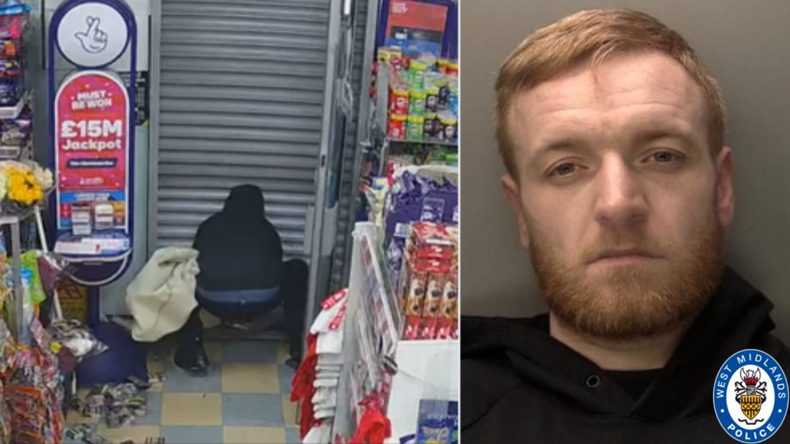 Man jailed after being trapped inside shop he tried to rob