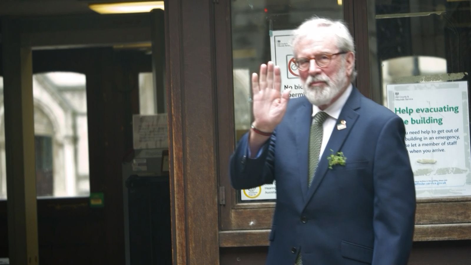 Gerry Adams arrives at Royal Courts of Justice