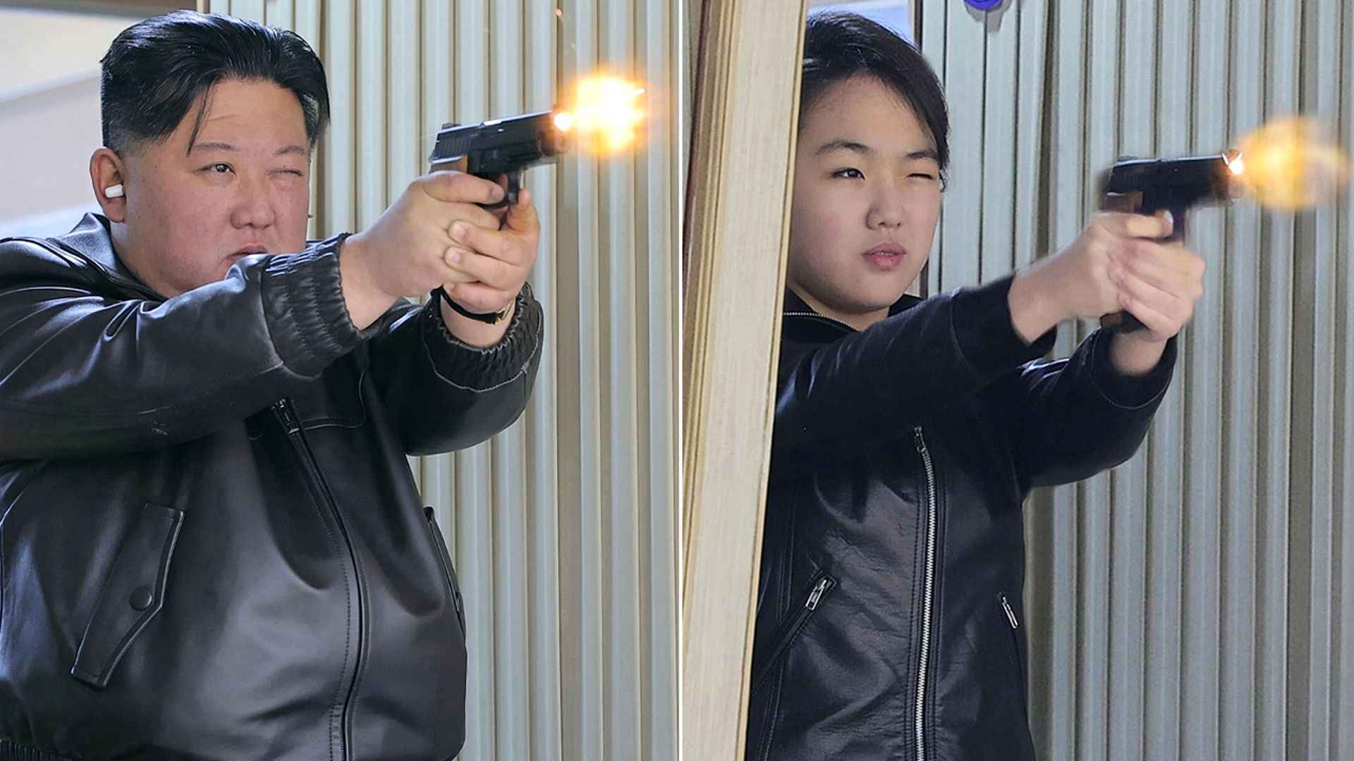 Kim Jong Un and teenage daughter fire guns as North Korea debuts new weapon