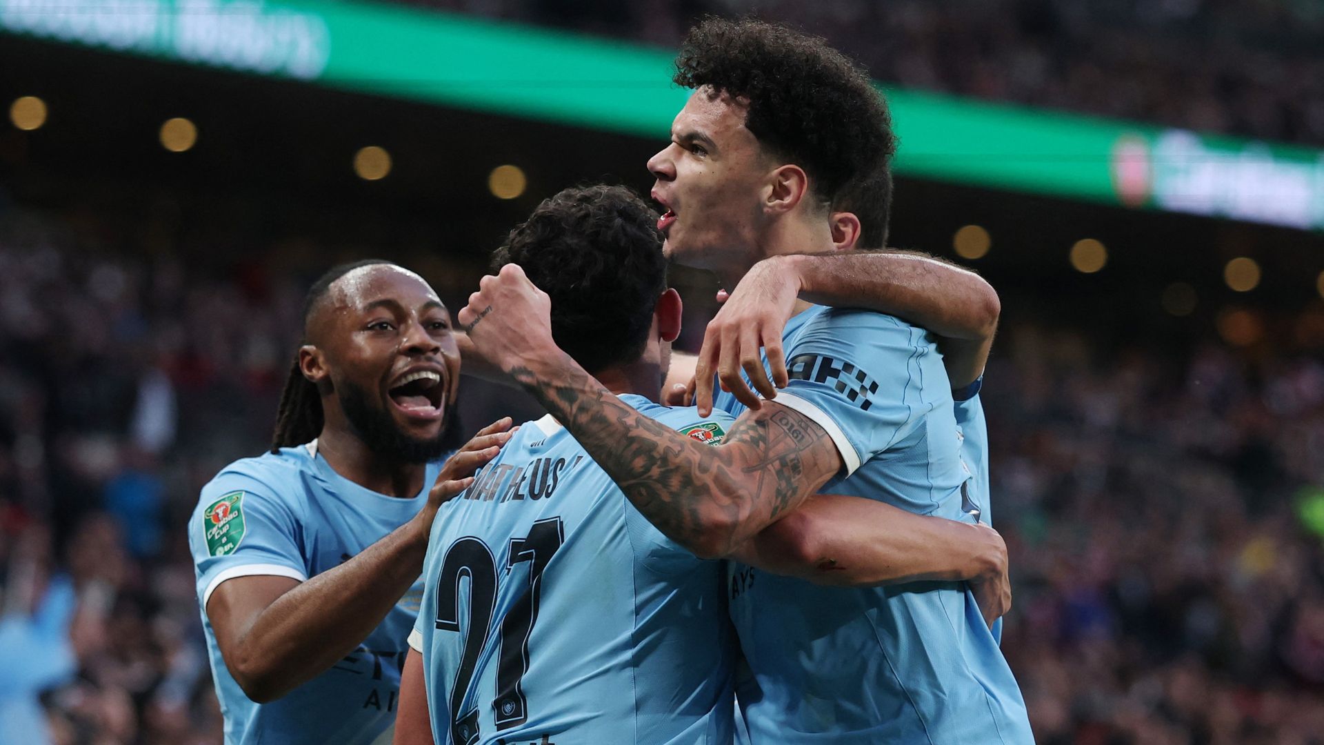 Manchester City pull ahead against Arsenal in Carabao Cup final