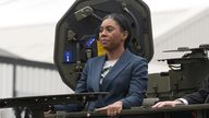 Kemi Badenoch alongside shadow defence secretary James Cartlidge. Pic: PA