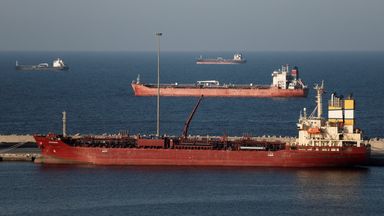 Tankers are parked in Muscat, Oman, as Iran vowed to close the Strait of Hormuz. Photo: Reuters