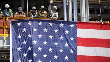 Workers at Venture Global's Plaquemines LNG export facility. Photo: AP