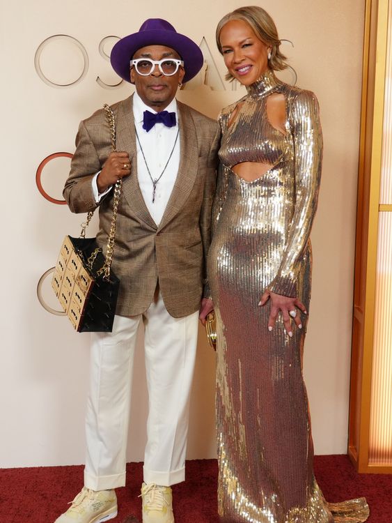 Spike Lee, left, and Tonya Lewis Lee arrive at the Oscars on Sunday, March 15, 2026, at the Dolby Theatre in Los Angeles. Pic: AP