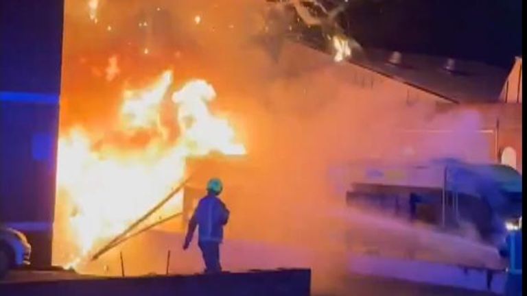 Four ambulances were torched in the attack on the Hatzola charity