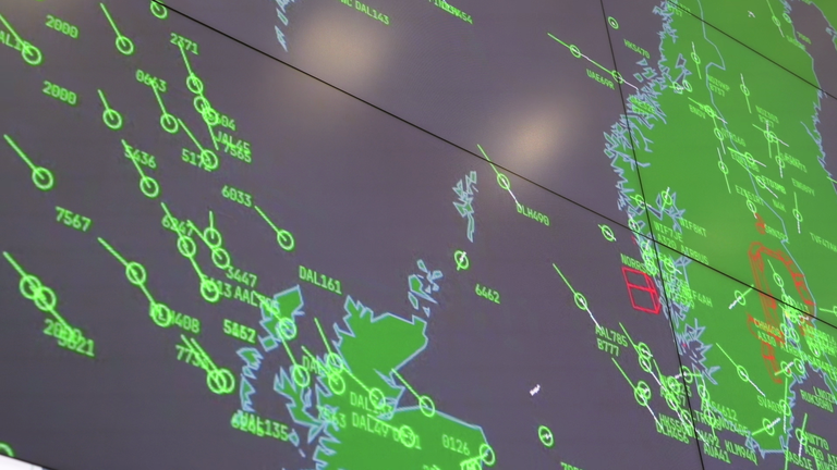 Screens at the base monitor every ship and aircraft movement around the Arctic