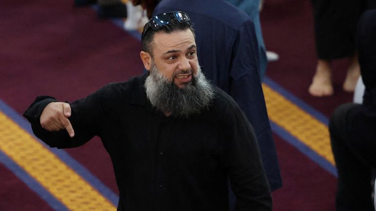 A protester shouts at Mr Albanese. Pic: Reuters