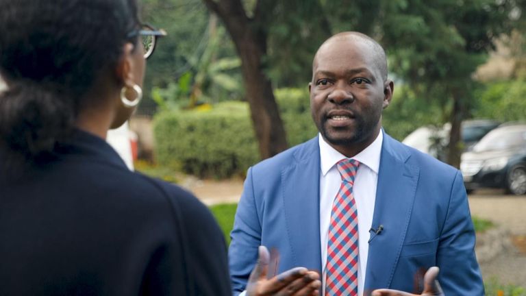 Kenyan MP Caleb Amisi speaks to Sky's Yousra Elbagir