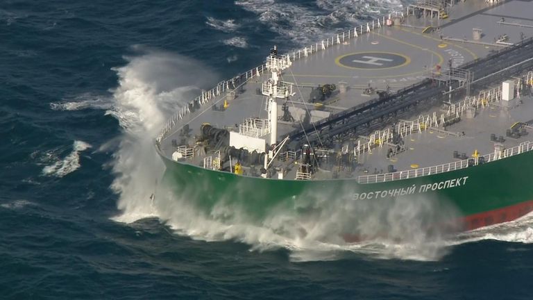 Russian-flagged crude oil tanker, the Vostochny Prospect ship, is subject to UK sanctions