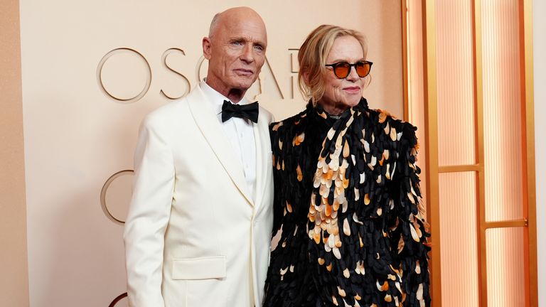 Hollwyood power couple Ed Harris and Amy Madigan. Pic: AP