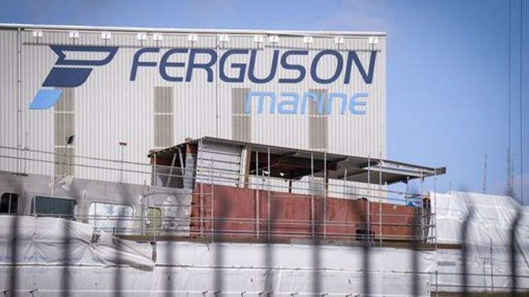 The Ferguson Marine shipyard in Port Glasgow, Inverclyde. Pic: PA