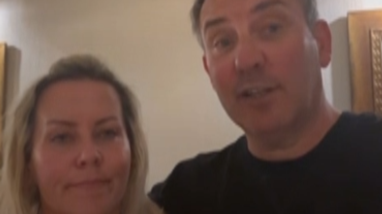 British tourists Gary Gore and his wife Laura