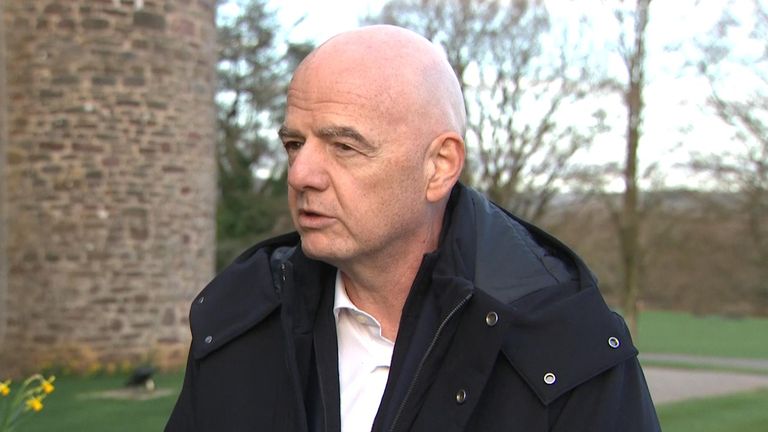 FIFA boss Gianni Infantino spoke to Sky News
