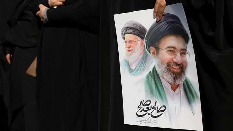Mojtaba Khamenei, alongside his father. Pic: Reuters