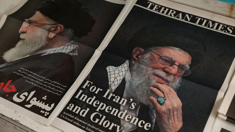 Ayatollah Khamenei was killed when his compound was hit from the air (below)