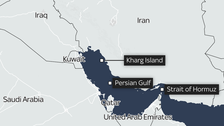 Kharg Island is about five miles long by 2.5 miles wide