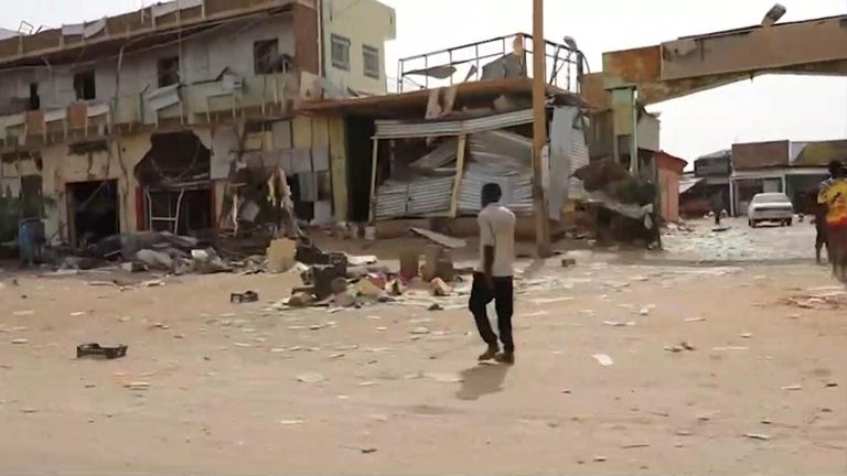 There has been extensive devastation in Khartoum
