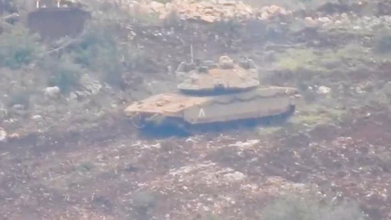 Israeli tanks in southern Lebanon