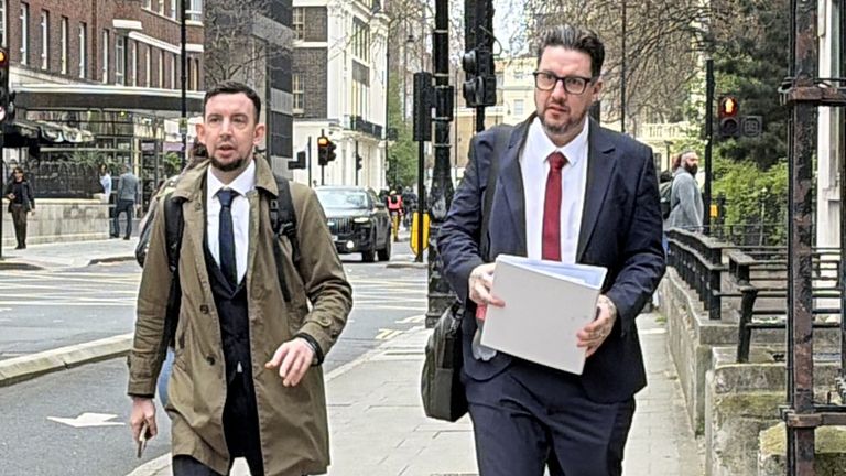 Lee and James Coates, sons of caretaker Ian Coates, arrive to give evidence at Nottingham inquiry. Pic: PA