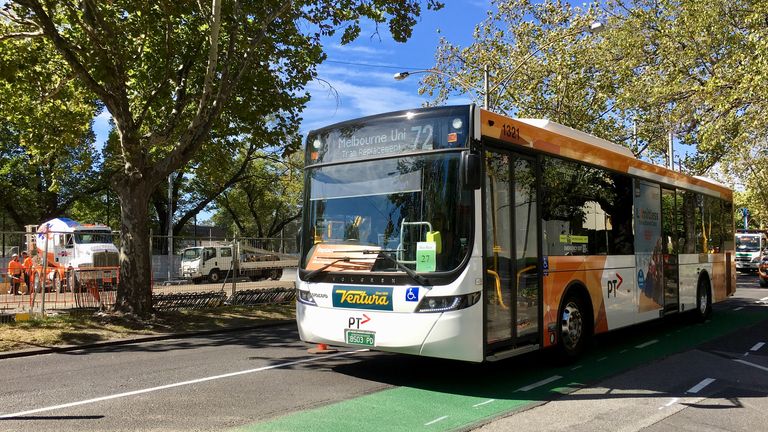 A bus in Melbourne, where public transport will be free for a month. Pic: iStock